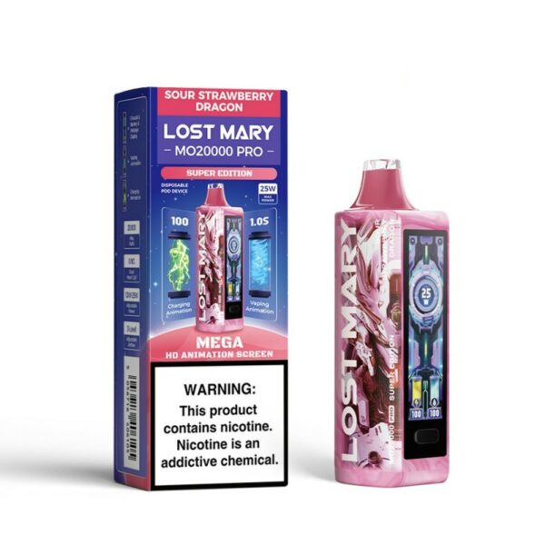 Lost Mary MO20000 Pro 20000 Puff Disposable Super edition Sour Strawberry Dragon