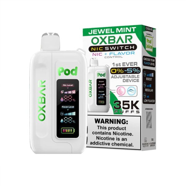 OXBAR x Pod Juice NIC Switch 35K Puff Disposable JEWEL MINT