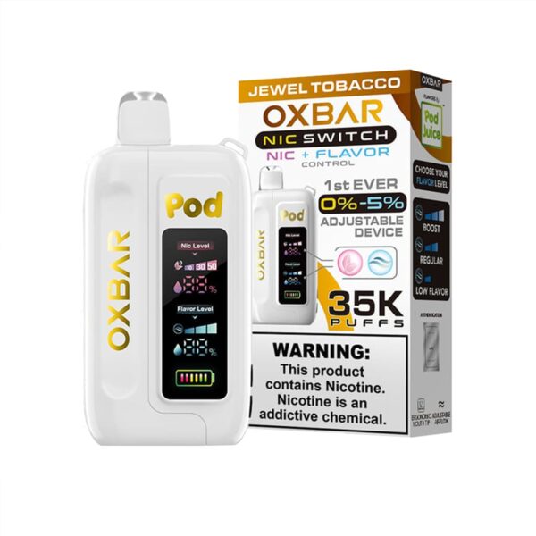 OXBAR x Pod Juice NIC Switch 35K Puff Disposable JEWEL TABACCO